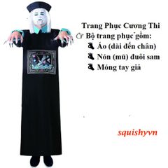 Áo Hắc Bạch Vô Thường Halloween - Trang Phục Kinh Dị Nam - Ma Cà Rồng, Pháp Sư, Diêm Vương, Cương Thi Thú Vị