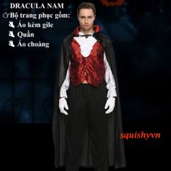 Áo Hắc Bạch Vô Thường Halloween - Trang Phục Kinh Dị Nam - Ma Cà Rồng, Pháp Sư, Diêm Vương, Cương Thi Thú Vị