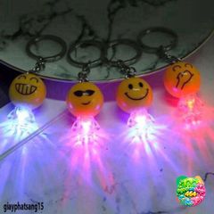 Móc Khóa LED Mặt Cười Emoji Phát Sáng – Phụ Kiện Thời Trang Rực Rỡ, Thiết Kế Xinh Xắn Cho Túi Xách & Chìa Khóa