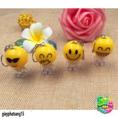 Móc Khóa LED Mặt Cười Emoji Phát Sáng – Phụ Kiện Thời Trang Rực Rỡ, Thiết Kế Xinh Xắn Cho Túi Xách & Chìa Khóa