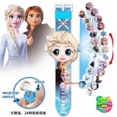 Đồng Hồ Kỹ Thuật Số Trẻ Em - Pin Lật Hình Hoạt Hình Bạch Tuyết, Iron Man, Spiderman - Đồng Hồ Chiếu LED Thể Thao Cho Bé