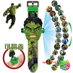 Đồng Hồ Kỹ Thuật Số Trẻ Em - Pin Lật Hình Hoạt Hình Bạch Tuyết, Iron Man, Spiderman - Đồng Hồ Chiếu LED Thể Thao Cho Bé