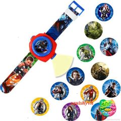 Đồng Hồ Kỹ Thuật Số Trẻ Em - Pin Lật Hình Hoạt Hình Bạch Tuyết, Iron Man, Spiderman - Đồng Hồ Chiếu LED Thể Thao Cho Bé