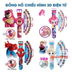 Đồng Hồ Điện Tử 3D Cho Trẻ Em - 24 Hình Hoạt Hình Đáng Yêu Như Elsa, Người Nhện, Siêu Nhân, Quà Tặng Sáng Tạo Cho Bé