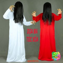 Bộ Hóa Trang Ma Nữ Tóc Dài Đen Trắng - Áo Choàng Thần Chết Halloween, Phụ Kiện Lễ Hội Kinh Dị, Cosplay Đẹp, Thoải Mái, Bền Chắc