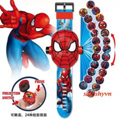 Đồng Hồ Điện Tử 3D Cho Trẻ Em - 24 Hình Hoạt Hình Đáng Yêu Như Elsa, Người Nhện, Siêu Nhân, Quà Tặng Sáng Tạo Cho Bé