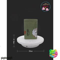 Đế Xoay Trưng Bày Sản Phẩm 360 Độ Nhỏ 20cm & 16cm - Đồ Trang Trí, Chụp Hình, Quay Video, Có Công Tắc USB, Màu Đen/Trắng