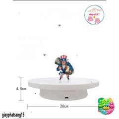Đế Xoay Trưng Bày Sản Phẩm 360 Độ Nhỏ 20cm & 16cm - Đồ Trang Trí, Chụp Hình, Quay Video, Có Công Tắc USB, Màu Đen/Trắng