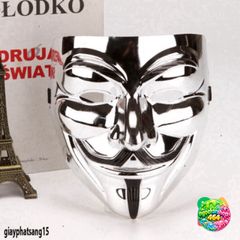 Mặt Nạ Hacker Anonymous Cosplay - Màu Vàng, Bạc, Đen, Trắng - Phụ Kiện Halloween Thời Trang Độc Đáo