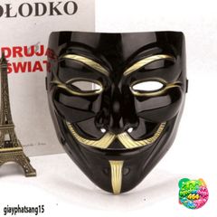 Mặt Nạ Hacker Anonymous Cosplay - Màu Vàng, Bạc, Đen, Trắng - Phụ Kiện Halloween Thời Trang Độc Đáo
