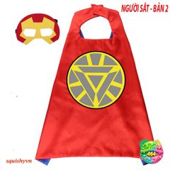 Bộ Áo Choàng & Mặt Nạ Satin Ironman - Trang Phục Siêu Anh Hùng Cho Trẻ Em - Quà Tặng Sinh Nhật Độc Đáo
