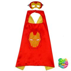 Bộ Áo Choàng & Mặt Nạ Satin Ironman - Trang Phục Siêu Anh Hùng Cho Trẻ Em - Quà Tặng Sinh Nhật Độc Đáo