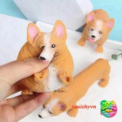 Đồ Chơi Squishy Hình Chó Corgi Dễ Thương - Giảm Stress Cho Bé - An Toàn, Đồ Chơi Phát Triển Trí Tuệ, Chất Liệu PU Mềm mại