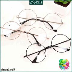 Kính Mát Tròn Nobita Giả Cận - Gọng Kim Loại Chắc Chắn, Thời Trang Cho Nam Nữ, Tròng Kính 0 Độ, Cute Chụp Ảnh