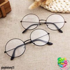 Kính Mát Tròn Nobita Giả Cận - Gọng Kim Loại Chắc Chắn, Thời Trang Cho Nam Nữ, Tròng Kính 0 Độ, Cute Chụp Ảnh
