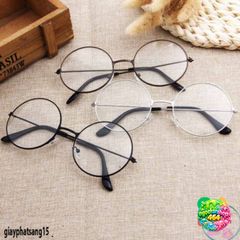Kính Mát Tròn Nobita Giả Cận - Gọng Kim Loại Chắc Chắn, Thời Trang Cho Nam Nữ, Tròng Kính 0 Độ, Cute Chụp Ảnh