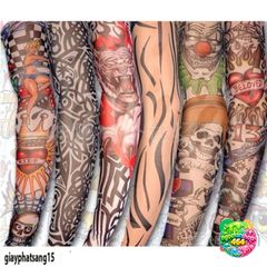 Găng Tay Hình Xăm Chống Nắng Tia UV Thể Thao Halloween - Nylon Co Giãn Dễ Giặt, Phù Hợp Cho Nam Nữ