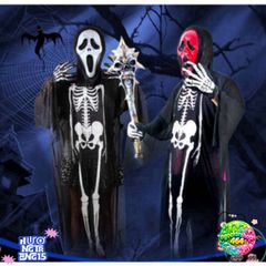 Áo Choàng Halloween Hình Bộ Xương Đầu Lâu, Dơi & Ma Cà Rồng - Trang Phục Hóa Trang Độc Đáo Cho Tiệc Hóa Trang