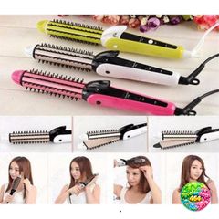 Lược Điện Nova 3 Trong 1 Đa Năng - Uốn, Sấy, Làm Xoăn Tóc Tại Nhà, Dễ Sử Dụng, An Toàn Cho Tóc, Màu Hồng/Trắng