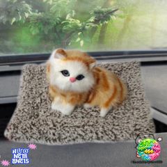 Mèo Mini Khử Mùi Ô Tô 15x17cm - Dễ Thương & Âm Thanh Vui Vẻ, Giải Pháp An Toàn Bằng Than Hoạt Tính NANO