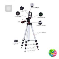 Chân Máy Tripod Đa Năng 3110 - Chỉnh Chiều Cao 35-105cm, Xoay 360 Độ, Phụ Kiện Chụp Ảnh Du Lịch Gọn Nhẹ, Hợp Kim Nhôm Cao Cấp