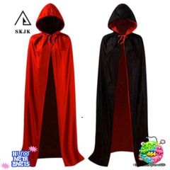 Áo Choàng Halloween Phù Thủy Hai Màu Đen Đỏ - Thời Trang Cosplay Cho Cả Gia Đình, Phụ Kiện Hóa Trang Độc Đáo, Kích Thước Đa Dạng