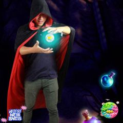 Áo Choàng Halloween Phù Thủy Hai Màu Đen Đỏ - Thời Trang Cosplay Cho Cả Gia Đình, Phụ Kiện Hóa Trang Độc Đáo, Kích Thước Đa Dạng