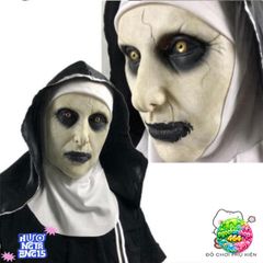 Mặt Nạ Valak Cao Su Nữ - Halloween Ác Mộng, Khăn Trùm Đầu Chất Liệu Thân Thiện Môi Trường, Dành Cho Tiệc Hóa Trang