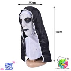 Mặt Nạ Valak Cao Su Nữ - Halloween Ác Mộng, Khăn Trùm Đầu Chất Liệu Thân Thiện Môi Trường, Dành Cho Tiệc Hóa Trang