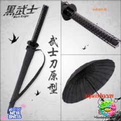 Ô Dù Che Mưa Katana Đen - Phong Cách Kiếm Nhật, Bền Bỉ 16 Nan, Chống Gió và Nắng Tốt, Thời Trang Độc Đáo cho Mọi Dịp