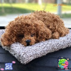 Thú Bông Chó Poodle Nâu Lông Xù Siêu Mềm - Khử Mùi Bằng Lõi Than Hoạt Tính - Trang Trí Xe Hơi Dễ Thương