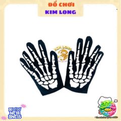 Bộ Trang Phục Hóa Trang Halloween Bộ Xương 3 Món - Áo Choàng, Găng Tay, Mặt Nạ Dành Cho Trẻ Em và Người Lớn