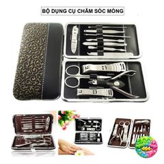 Bộ Dụng Cụ Chăm Sóc Móng Tay 12 Món - Gồm Bấm Móng, Kéo Cắt Lông Mũi, Nhíp, Cây Móc Tai, An Toàn, Tiện Lợi, Thép Chống Gỉ