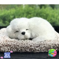 Thú Nhồi Cáo Trắng Trang Trí Ô Tô - Khử Mùi Hôi, Thanh Lọc Không Khí, Phụ Kiện Dễ Thương Cho Xe Hơi