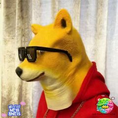 Mặt Nạ Troll Hình Chó Shiba - Phụ Kiện Hóa Trang Halloween Vui Nhộn, Chất Liệu Cao Su An Toàn, Dễ Đeo