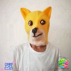Mặt Nạ Troll Hình Chó Shiba - Phụ Kiện Hóa Trang Halloween Vui Nhộn, Chất Liệu Cao Su An Toàn, Dễ Đeo