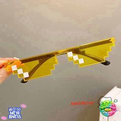 Kính Mắt Thug Life Pixelated Phong Cách Mosaic UV400 Dành Cho Nam Nữ - Kính Hip Hop Thời Trang Unisex