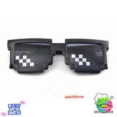 Kính Thug Life Minecraft Đen Chất Lượng Cao, Kính Chắn Bụi, Phong Cách Ngầu Lòi Thích Hợp Chụp Ảnh Nhóm