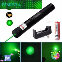 Đèn Laser PIN 303 Tia Xanh/Đỏ Sáng 5mW - Đèn Pin Laser Công Suất Lớn Siêu Sáng Kèm Bộ Sạc USB & Pin, Phạm Vi Chiếu Xa
