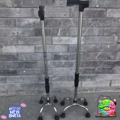 Gậy Batoong Inox 4 Chân Điều Chỉnh Chiều Cao - Hỗ Trợ Di Chuyển An Toàn Cho Người Cao Tuổi và Người Phục Hồi Sức Khỏe
