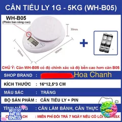 Cân Điện Tử Mini Nhà Bếp 1g-5kg - Cân Chính Xác Cao, Thiết Kế Tiện Dụng, Sử Dụng Dễ Dàng, Màn Hình LCD Rõ Ràng