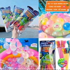 Bộ Bóng Nước 111 Quả - 3 Chùm Vòi Nước Cho Trò Chơi Ngoài Trời và Chụp Kỷ Yếu Bé Yêu