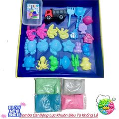 Bộ Đồ Chơi Cát Động Lực 2kg Cho Bé - Phao Vải, Khuôn Tạo Hình, An Toàn, Phát Triển Tư Duy và Kỹ Năng Vận Động