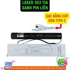 Bút Laser 303 Đèn Laze Hiện Đại - Chiếu Xa 1.5-2km, Sạc Nhanh USB-C, Phù Hợp Học Tập và Giải Trí