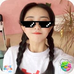 Kính Mát Nam Thug Life - Thiết Kế 8-Bit Đen Cá Tính - UV 400, Phong Cách Hiện Đại, Quà Tặng Thời Trang Hàng Ngày