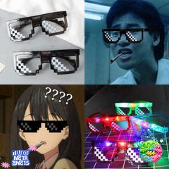 Kính Mát Thug Life LED Phong Cách Hip Hop Gọng Vuông Thời Trang Cho Nam Nữ - Trend 2021, Chất Liệu ABS Cao Cấp
