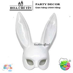 Mặt Nạ Hóa Trang Thỏ Bunny Đen Trắng - Mặt Nạ Halloween Kinh Dị Tai Dài Độc Đáo - Phụ Kiện Tiệc, Đồ Hóa Trang Fashion