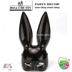 Mặt Nạ Hóa Trang Thỏ Bunny Đen Trắng - Mặt Nạ Halloween Kinh Dị Tai Dài Độc Đáo - Phụ Kiện Tiệc, Đồ Hóa Trang Fashion