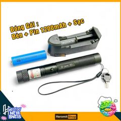 Đèn Laser 303 Tia Sáng Xanh - Bút Đèn Công Suất 100MW với Pin Dung Lượng Cao cho Trình Chiếu và Dò Soi Đồ Vật