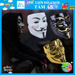 Mặt Nạ Hacker Anonymous Độc Đáo 4 Màu Vàng Bạc Đen Trắng - Phụ Kiện Hóa Trang Halloween Cosplay